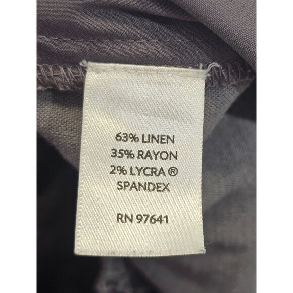 Women's 10 J.Jill Gray Linen Blend Wide Leg Casual Pants Slacks Trousers EUC - Picture 5 of 7